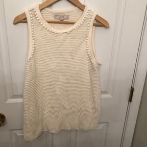 loft cream sweater- size large